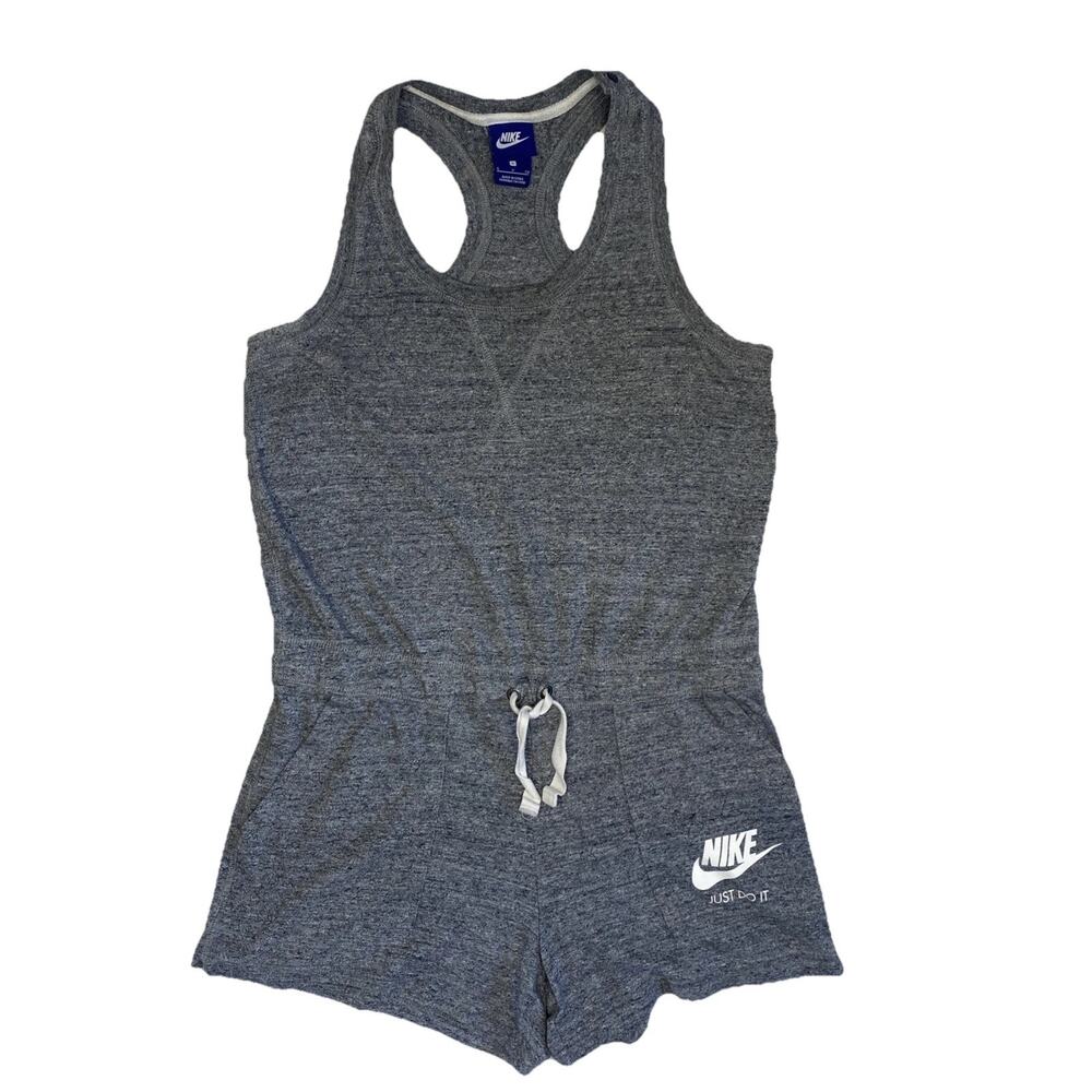 NIKE Carbon Gray Shorts Women’s Small Y2K VNTG Sportswear Gym Sleeveless Romper